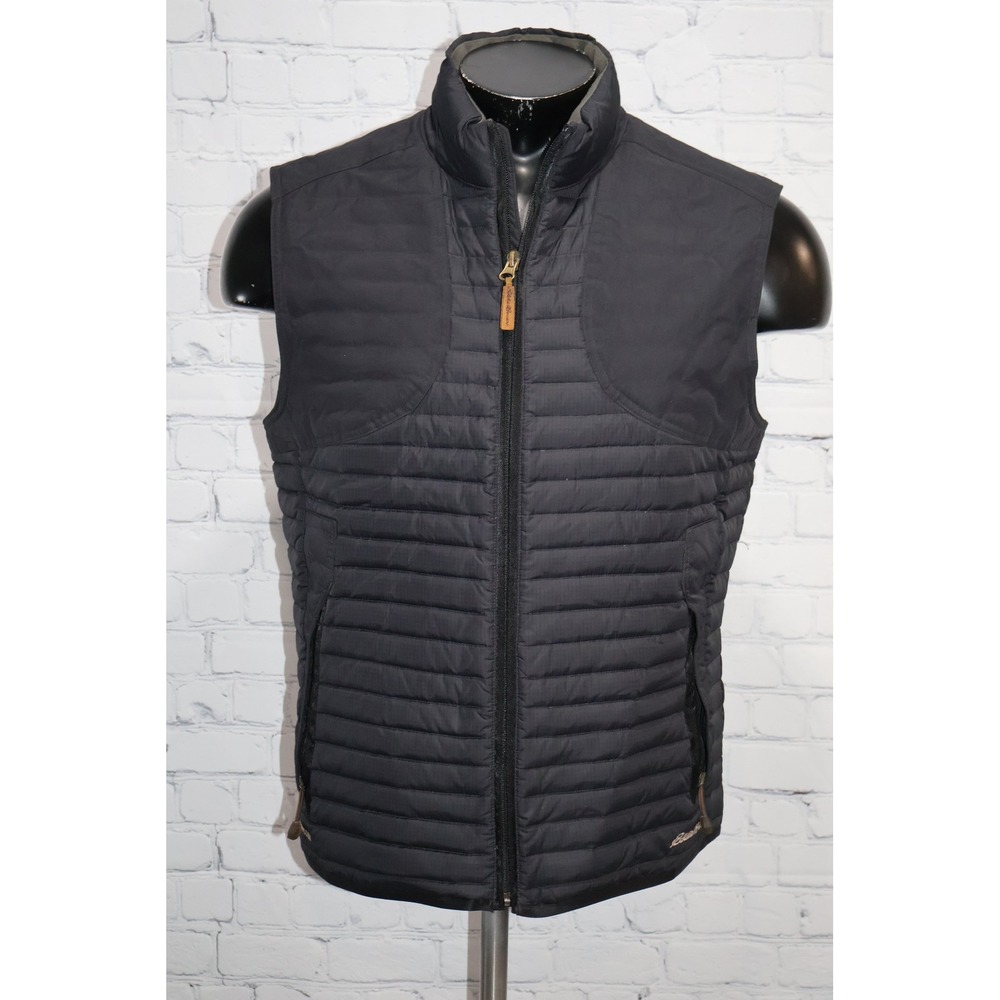 Eddie Bauer Sport Shop Mens Medium Black StormDown 700 Puffer Ripstop Vest